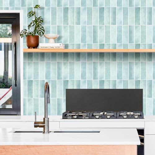 Peel and Stick Tile，New Upgrade Thicker Design Self Adhesive 12" x 12" Large Premium Peel and Stick Backsplash for Kitchen (Mint Green). - color: Mint Green