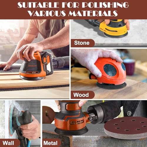 1500 Grit Sanding Discs Sandpaper, Jamiikury 5 Inch Orbital Sander Sandpaper Hook and Loop Sanding Pads Round Sand Paper - Pack of 100