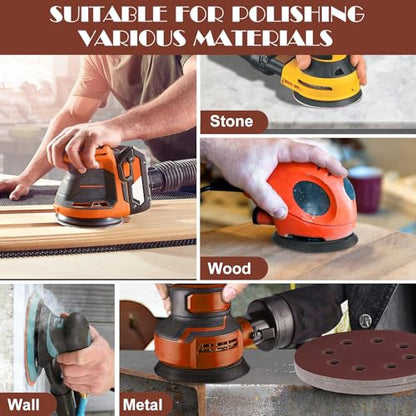 1500 Grit Sanding Discs Sandpaper, Jamiikury 5 Inch Orbital Sander Sandpaper Hook and Loop Sanding Pads Round Sand Paper - Pack of 100