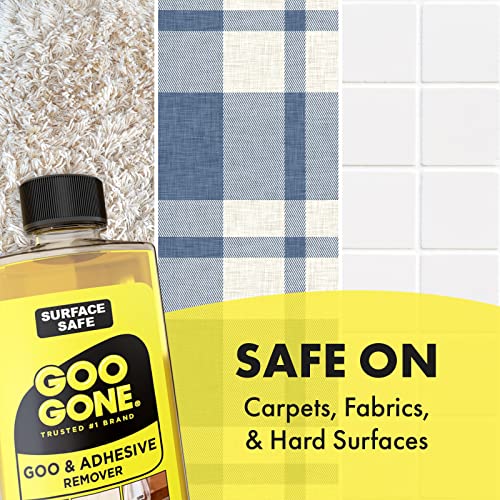 Goo Gone Original Liquid - 8 Ounce - Surface Safe Adhesive Remover Safely Removes Stickers Labels Decals Residue Tape Chewing Gum Grease Tar Crayon Glue (Pack of 3) - size: 8 Fl Oz (Pack of 3)