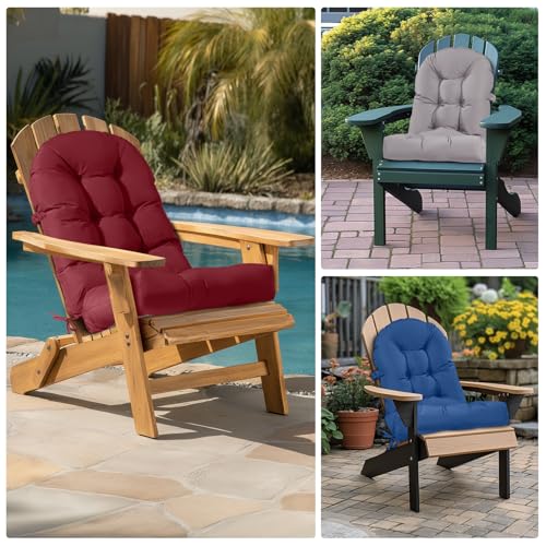 Adirondack Chair Cushion Waterproof Outdoor Rocking Chair Pads - color: Burgundy