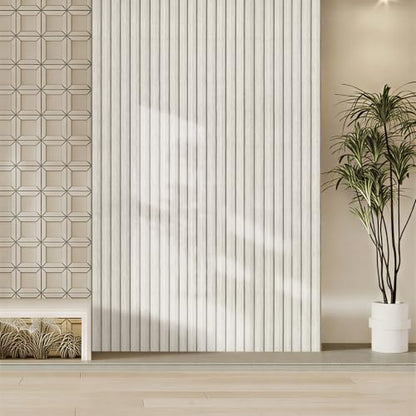118" x 15.8" Peel and Stick PVC Faux Wood Slat Wall Panels - color: Beige