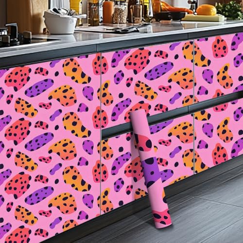 HOMETITUTE Leopard Spot Peel and Stick Wallpaper 118.1x17.7 Inch Vinyl - color: Abstract Leopard Spot