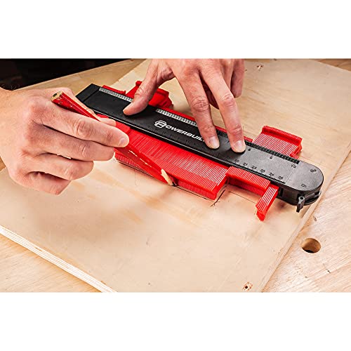 Powerbuilt 2 Piece Contour Gauge Set – 5 Inch & 10 Inch Profile Duplicator With SAE/Metric Scales – Shape Copy Tool for Tile, Flooring, Woodworking – 240353