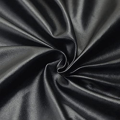 Butarfe Faux Leather 1.0mm Thick Upholstery Leather 2 Yards 54" x 72" Vinyl Leather Fabric By The Yard Soft PU Faux Synthetic Leather Pleather Fabric Black for Sofa Bags Chairs Car Seats DIY Crafts - color: 1.0mm Shiny Surface Black, size: 2 Yards
