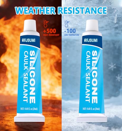 Clear Silicone Caulk, Waterproof & Strong Adhesion Silicone Sealant, 20mL*2 - size: 20ml*2Pack