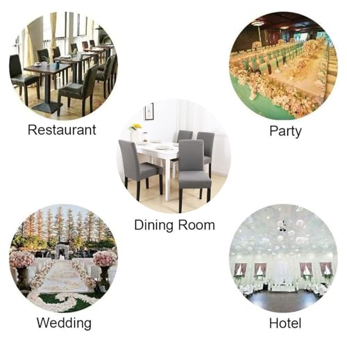 Stretch Chair Covers Slipcovers Set of 4 Light Grey Stretchable Dining Chair Slipcover Washable Removable for Kitchen,Hotel,Restaurant - color: Light Grey, size: 4