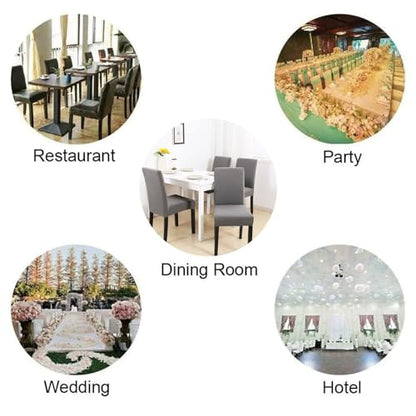 Stretch Chair Covers Slipcovers Set of 4 Light Grey Stretchable Dining Chair Slipcover Washable Removable for Kitchen,Hotel,Restaurant - color: Light Grey, size: 4