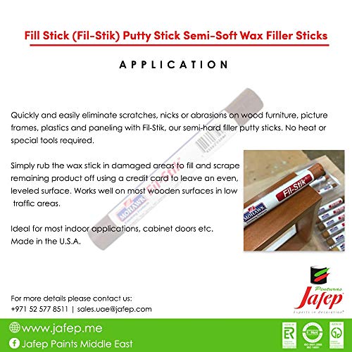 Mohawk Off White M230-0334 - Filstik Semi Hard Putty Filler for Wood and Furniture Scratches