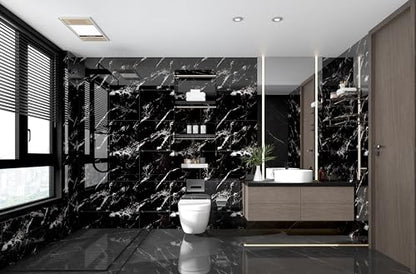 Haimin 3D Wall Panels Peel and Stick Marble Tile Look 10 Pack Waterproof - color: Black-JGH