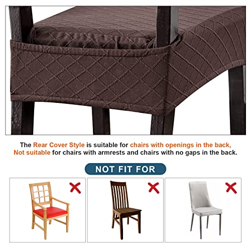 Genina Waterproof Chair Covers for Dining Room,Set of 2,Chocolate - color: Chocolate, size: 2PCS