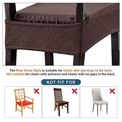 Genina Waterproof Chair Covers for Dining Room,Set of 2,Chocolate - color: Chocolate, size: 2PCS