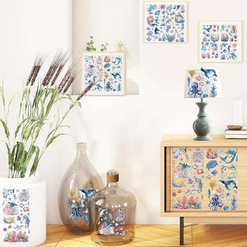 12 Pcs Ocean Rub-On Transfers for Furniture & Crafts - style: Ocean