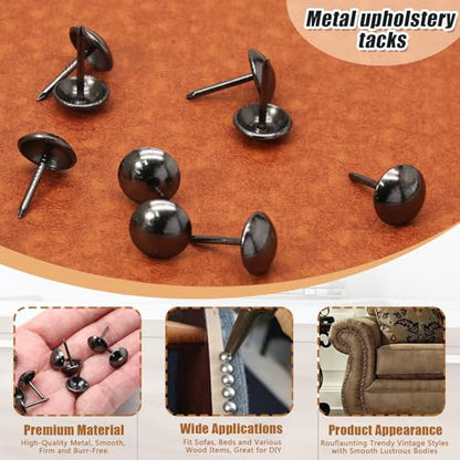 Black Antique Upholstery Tacks 200Pcs - color: Black