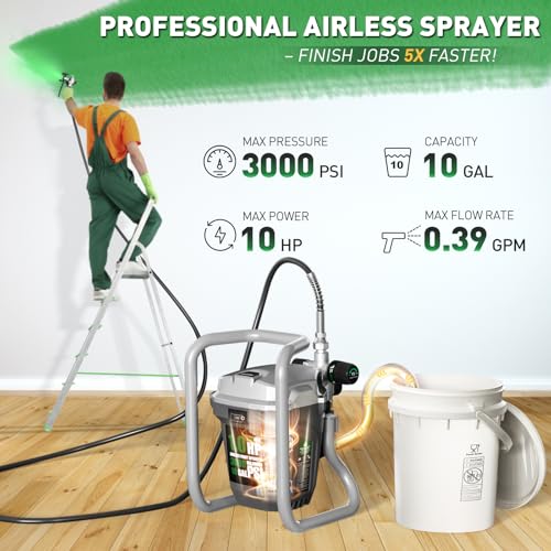 Baotree High-Pressure Electric Airless Paint Sprayer, Thinning-Free - color: Green