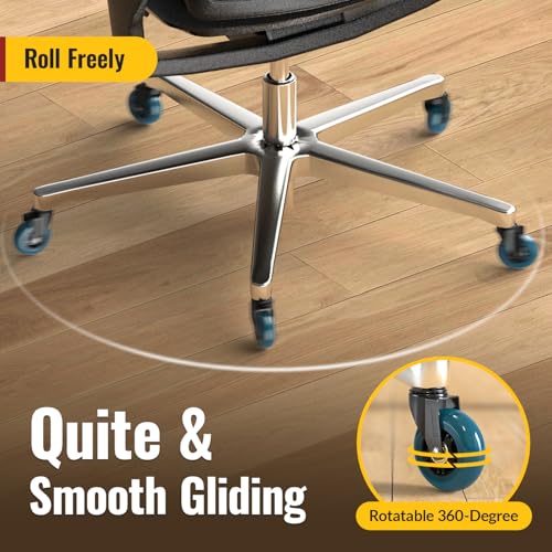 HOLKIE Gaming Chair Wheels Universal Fit Gaming Casters Blue - color: Blue