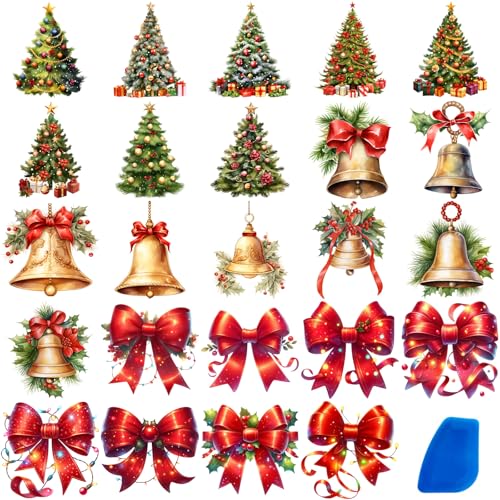 ZMRU 24 Sheets Vintage Christmas Rub On Transfers for Crafts, Rub On Transfers Christmas for Wood Slices，Furniture Decals, Glass, Leather, Canvas, Fabric Projects,3 * 3inch - color: Christmas liturgy