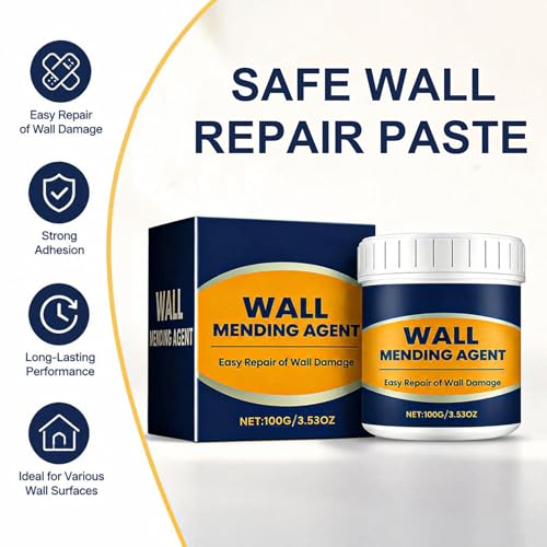 Drywall Repair Kit, Drywall Hole Patch Repair Kit, Wall Spackle Paste 3.53OZ to Fix Wall Surface Holes and Creak Damage with White Wall Repair Putty, Scraper, Sanding Pad Fill Quick and Easy Solution