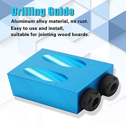 14PCS Pocket Hole Jig Drill Kit,15 Degree Dowel Drill Joinery Kit,Including 6/8/10mm Drill Bits,Drill,Stoppers,Sleeves,Hex Key, Woodwork Guides Joint Angle Tool