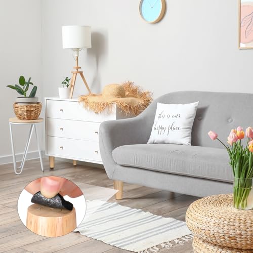 Maitys 4 Inch Round Solid Furniture Legs Furniture Wooden Replacement Chair Feet Dresser Sofa Couch Legs Table Cabinet Footstool DIY Projects for Home(Wood,8 Pcs) - color: Wood