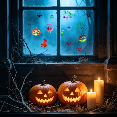72 Pcs Halloween Stencils for Painting Set, 3*3 Inch Reusable Bat Cat Ghost Scar Painting Templates - Stencil Crafts Drawing Templates for Home Wall Murals, Canvas Wood Signs Party Supplies Decoration - style: Halloween