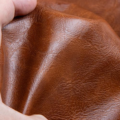 Faux Leather Fabric Sheet, 12 x 54 Inches, Texture Synthetic Material for DIY Crafts, Leather earings,Upholstery, Automotive, Sofa Projects Individual 1/3 Yard Cut (Brown, 1/3 Yard) - color: Brown, size: 1/3 Yard