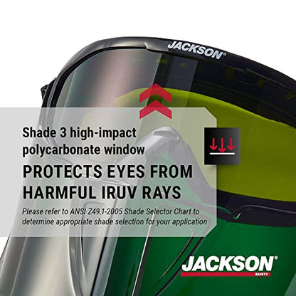 Jackson Safety GPL500 Shade 3IR Safety Goggles with Face Shield, ANSI Z87.1 - size: One Size, style: Shade 3 Infrared Lens