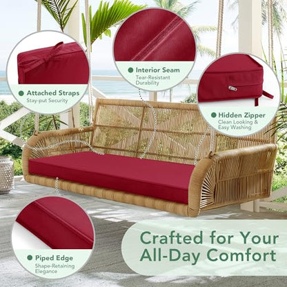 Summsun Outdoor Bench Cushion Pad, 42 x 18 x 3 Inch, Burgundy - color: Red, size: 42x18x3 Inch