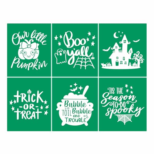Reusable Screen Printing Stencil Halloween Adhesive Stencils Holiday Reusable Silk Screen Stencil Trick or Treat Halloween Stencils for Crafts on Wood, Fabric, Glass, Clothing, Cup, DIY Home Decor - color: Trick or Treat 8.5x11 1Pc