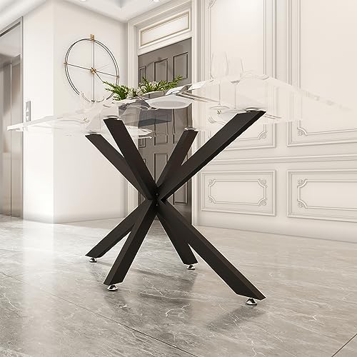 28 Inch Metal Dining Table Base, 1200 LBS Load Suitable for Glass Tops - color: 28” Black