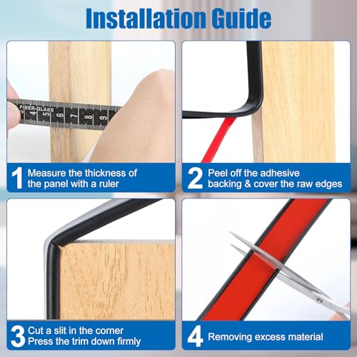 16.4FT U-Shape Plywood Edge Banding, 3/4 inch Rubber U Channel Edge Trim Self Adhesive Edge Protector for Veneer Countertop Table Cabinet Repair Furniture (15mm, Black)
