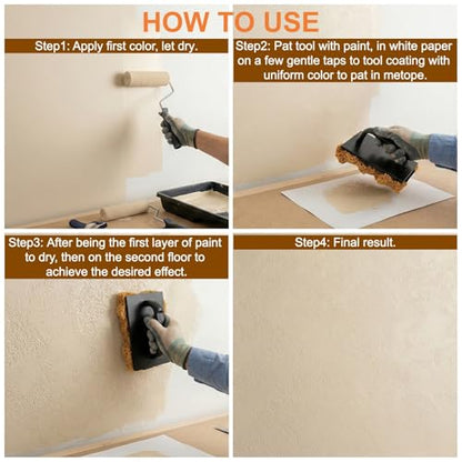 DEAYOU Large Paint Sponge, Textured Paint Sponge Roller, Decorators Brush Tool for Art Coatings, Texture Repair, Ceiling, Wall Decorating, 5.9"L x 3.9"W