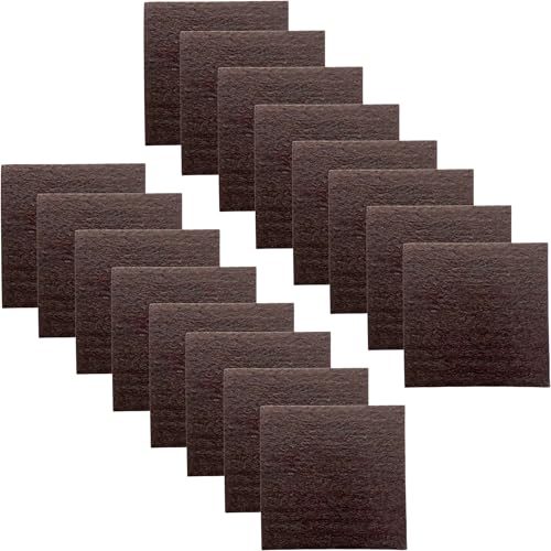 16PCS 3.5” Square Felt Furniture Pads, Self Adhesive Cuttable Chair Leg Pads Anti Scratch Floor Protectors for Hardwood Laminated Tile Cabinet Surface Protector, Brown - size: 3.5 INCH
