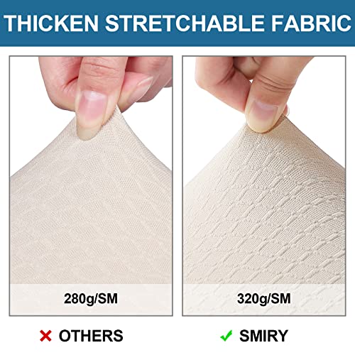 Smiry Waterproof Seat Covers for Dining Room Chairs, Set of 2 - color: Beige, size: Set of 2