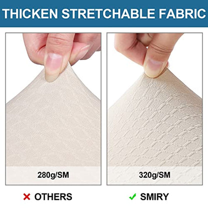 Smiry Waterproof Seat Covers for Dining Room Chairs, Set of 2 - color: Beige, size: Set of 2
