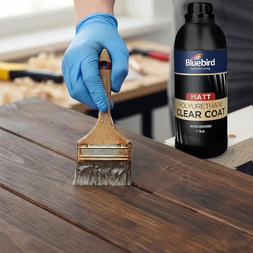 Bluebird Polyurethane Clear Coat for Furniture, Paintings, Water-Based Professional Varnish (Matt, 33.8 Fl Oz) - color: Matt, size: 33.8 Fl Oz
