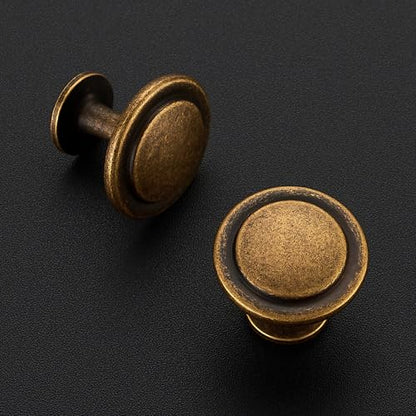 Ravinte Antique Brass Round Cabinet Knobs,Zinc Pulls,1-1/4 Inch,30 Pack - color: Antique Brass