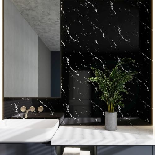 Black Marble Contact Paper for Countertops 15.7"x118" - color: Black, size: 15.7" x 118"