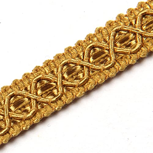 Gimp Braid Trim, 5 Yards 0.59 Inch Fabric Trim, Gold - color: Gold, size: 5yard