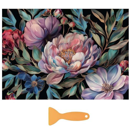 3 Sheets Vintage Flower Rub on Transfers for Crafts and Furniture 12×6inch Magnolia Rose Leaf Furniture Transfer Stickers for Wood Furniture Cabinet Dressers Home Decor - style: Magnolia