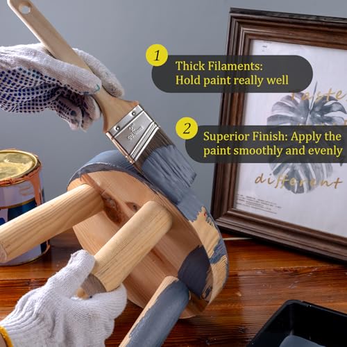 Mister Rui Paint Brush, 2 Inch Angled Synthetic Sash Brush for Walls - size: 1PCS, 2" Angled