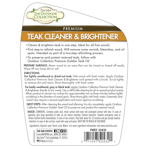 STAR BRITE Outdoor Collection Teak Cleaner & Brightener - style: 32 OZ Cleaner