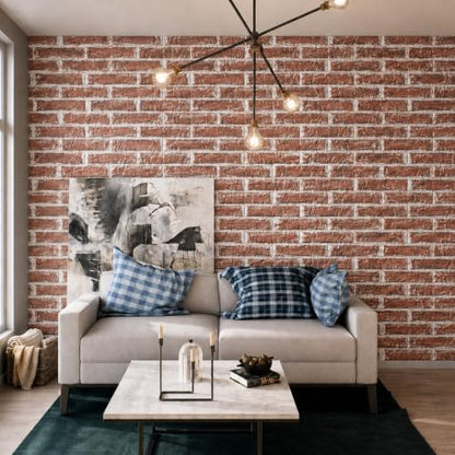 3D Wall Panels Peel and Stick Faux Foam Brick Wallpaper Covering - color: Red Brick, size: 20 Pcs