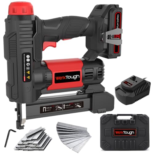 20v Cordless Staple Gun Brad Nailer 2 in 1 Aluminum Metal Magzine
