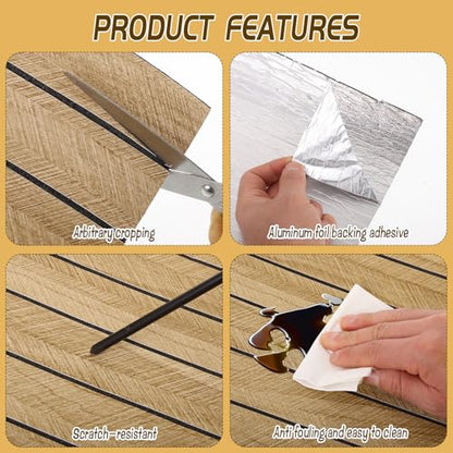 Peel and Stick Slat Wall Panel 118" x 15.7" – Self-Adhesive 3D Wood Grain Wall Panels, Waterproof PVC Fluted Paneling, Soundproof Faux Wood Wallpaper for Living Room Ceiling Decor (1 Rolls)