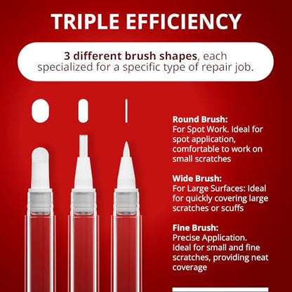X-Protector Touch Up Paint Pen Kit, 6 Fillable Pens with 3 Types of Brushes - style: Pack of 6, Fillable