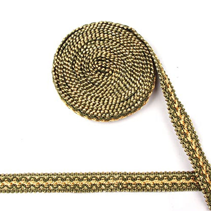 BEL AVENIR Braid Trim 0.78 inch 6.8 Yards Green Gimp Fabric Trim - color: Green