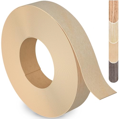 Birch Edge Banding, 3/4 inch x 50ft roll of Veneer Edge Banding Pre-glued Flexible, Wood Tape Banding for Cabinet Repair - color: Birch, size: 3/4"x 50ft