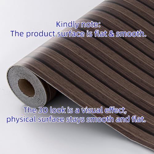 Haimin Wood Grain Slat Wall Panels Peel and Stick Faux Wood Thick Wallpaper - color: Dark Brown