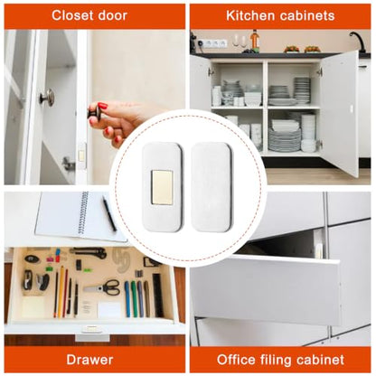 12 Pack No Drill Magnetic Cabinet Door Catch, Cabinet Magnets for Closure